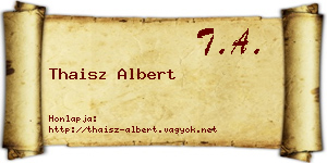 Thaisz Albert névjegykártya