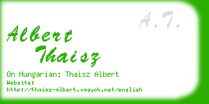 albert thaisz business card